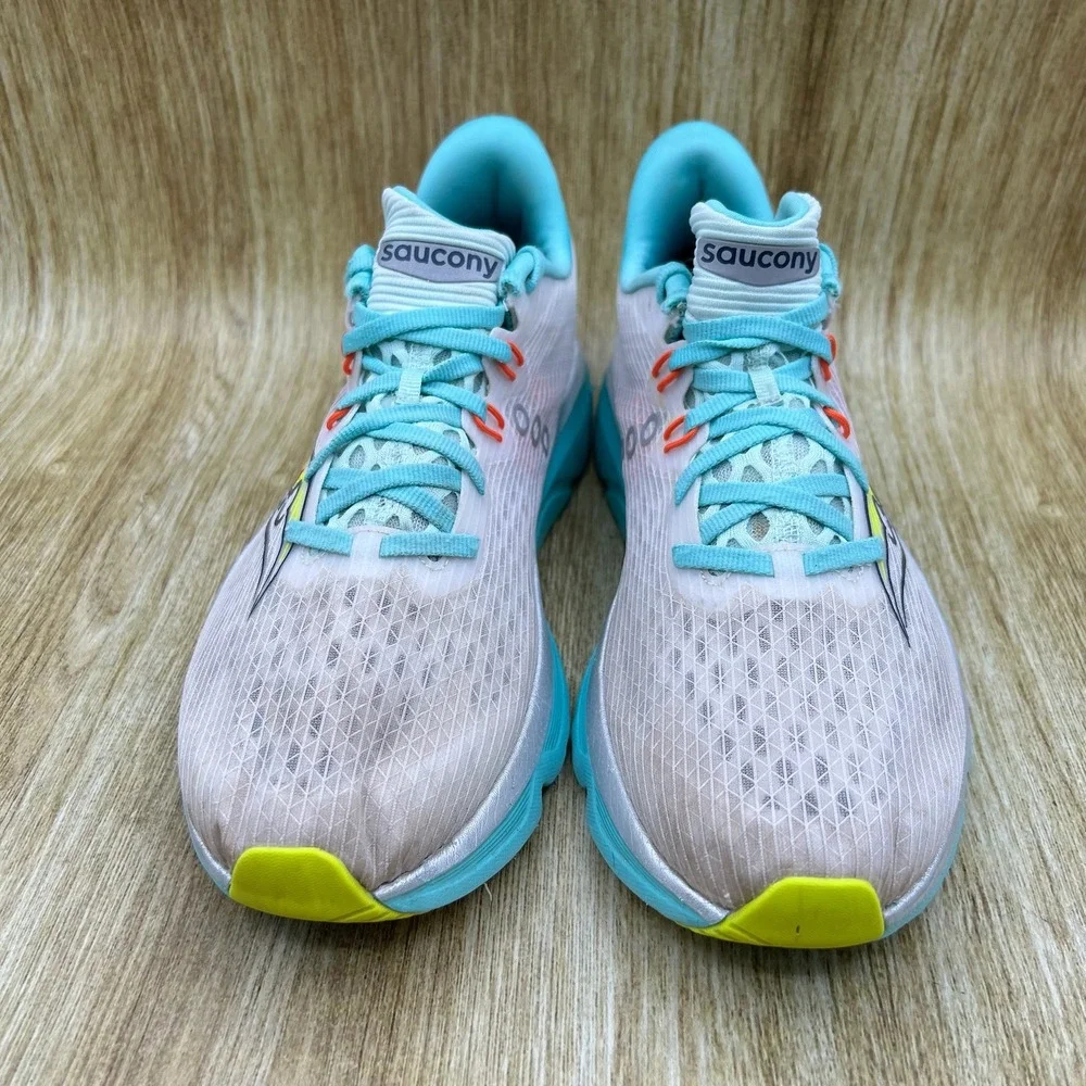 Saucony Kinvara 16 Running Shoes Women's Size 9 White Blue Mesh S11020-130